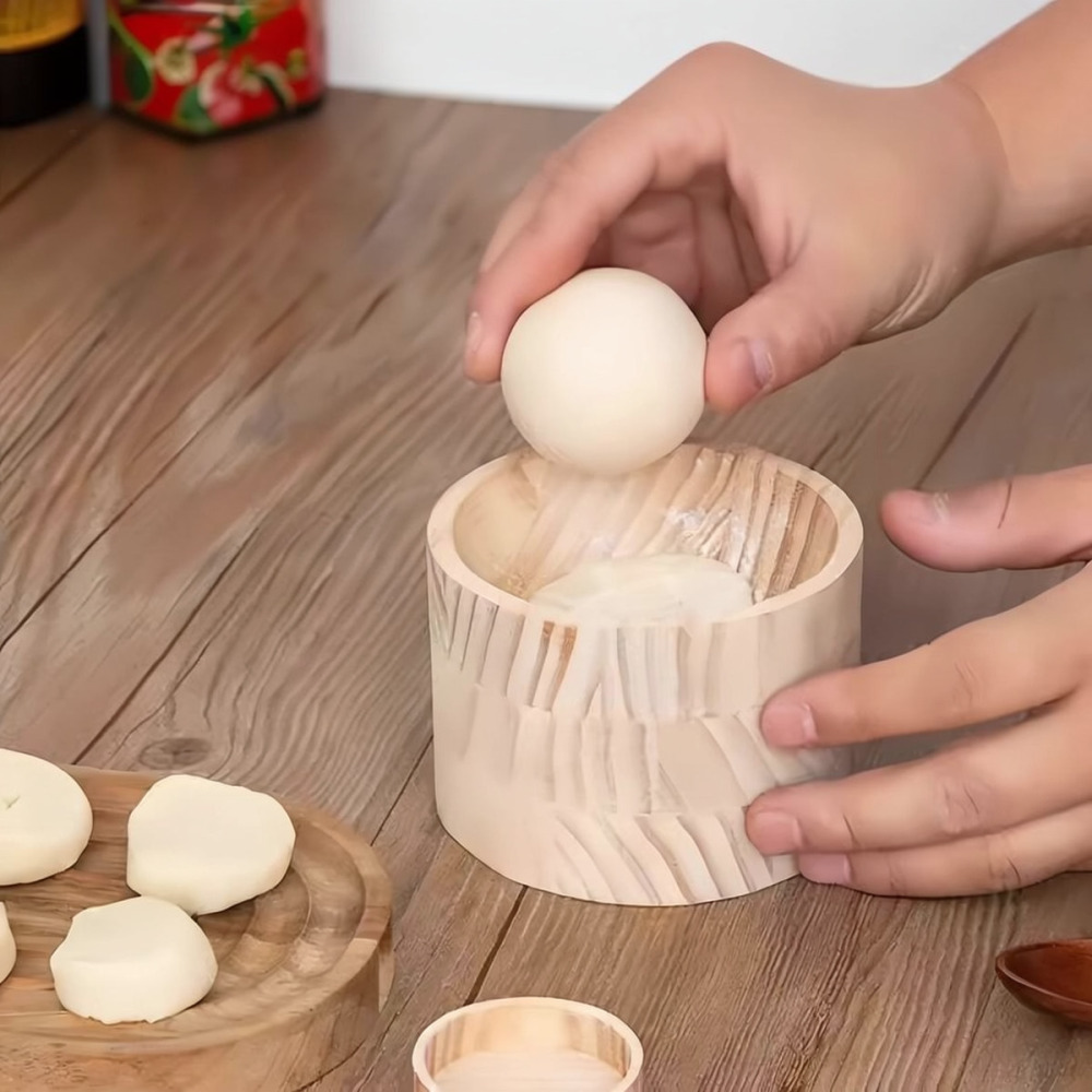 Kitchen Gadgets Dumpling Maker - Kitchen Dough Flattening Tool Wooden Dumpling